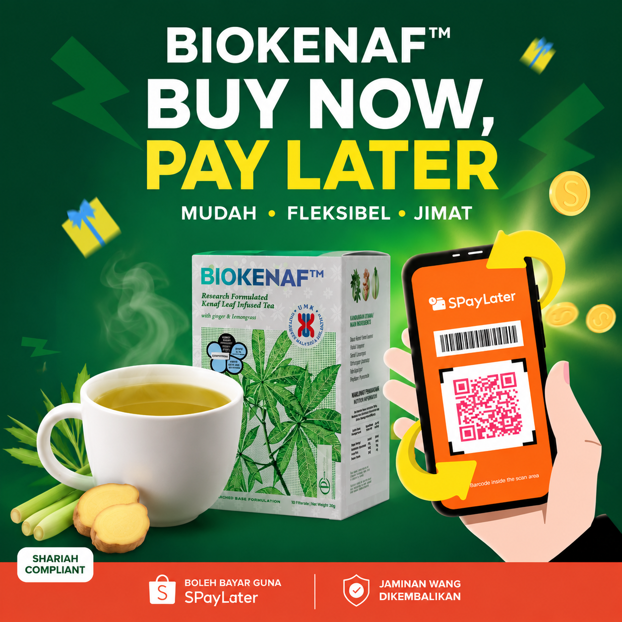 Biokenaf Buy Now Pay Later dengan SPayLater